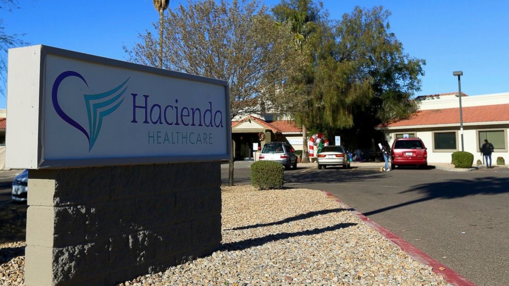FILE - This Friday, Jan. 4, 2019, file photo shows Hacienda HealthCare in Phoenix. State regulators reportedly wanted to remove developmentally disabled patients from a Phoenix long-term care facility years before a woman in a vegetative state gave b
