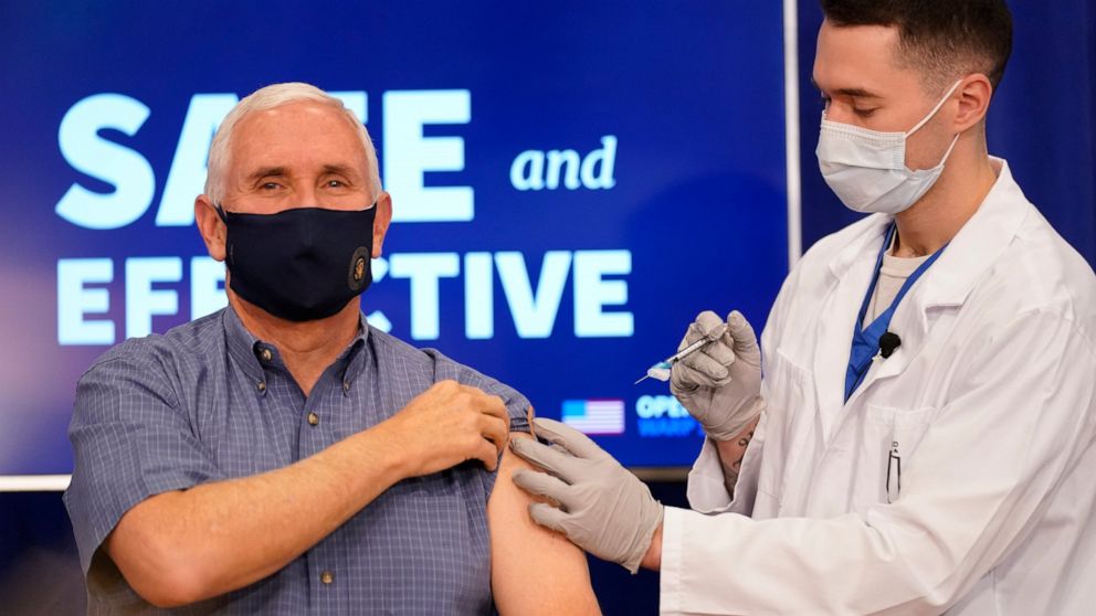 Pence, top conference leaders get vaccines;  Trump absent