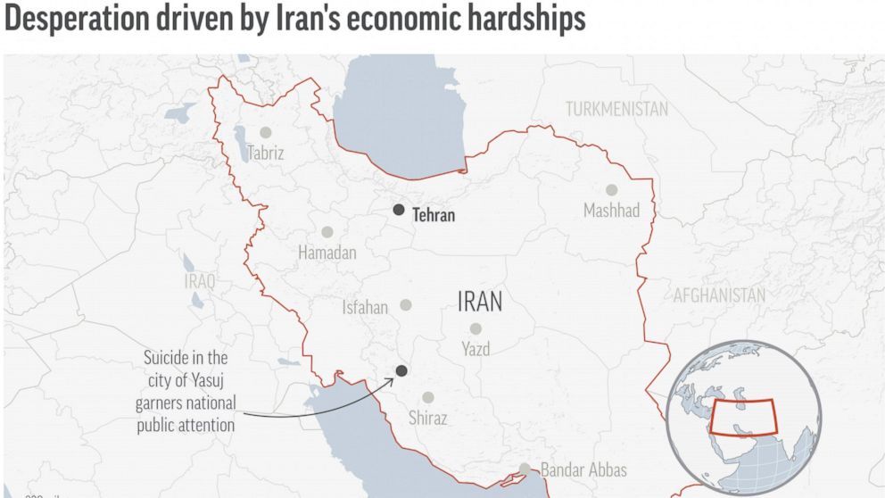 A public suicide in Iran spotlights anguish over economy