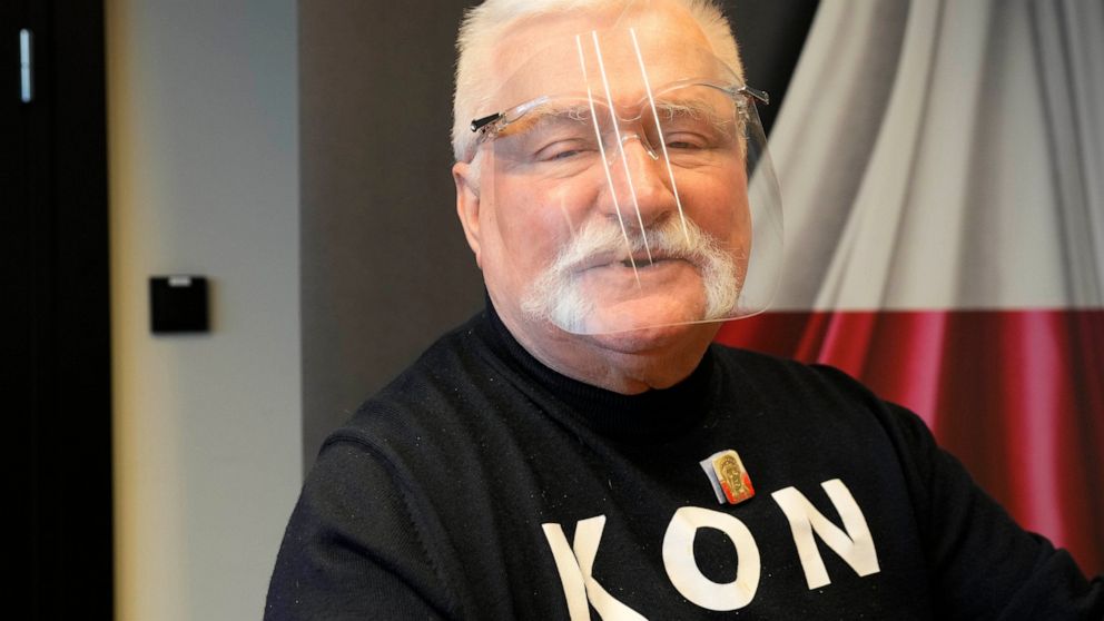 Poland's former president Lech Walesa sits in his office in Gdansk, Poland, Thursday, Aug. 26, 2021. The 78-year-old Nobel Peace Prize laureate said Friday Jan. 21, 2022 on Facebook that he was surprised to find out he was infected, despite the three