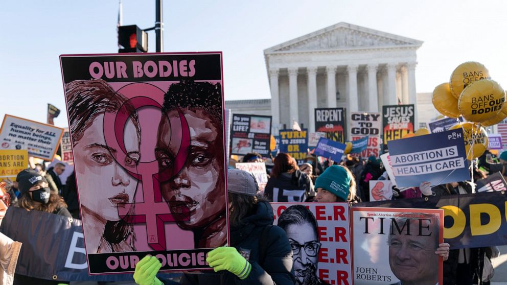 Outside Supreme Court, crowd amplifies abortion arguments