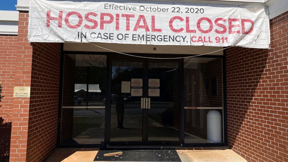 Southwest Georgia Regional Medical Center in Cuthbert, Ga., shown here on Friday, Oct. 7, 2022, closed two years ago. Local officials are trying to reopen the hospital even as health care has become a prominent issue in Georgia elections. (AP Photo/J