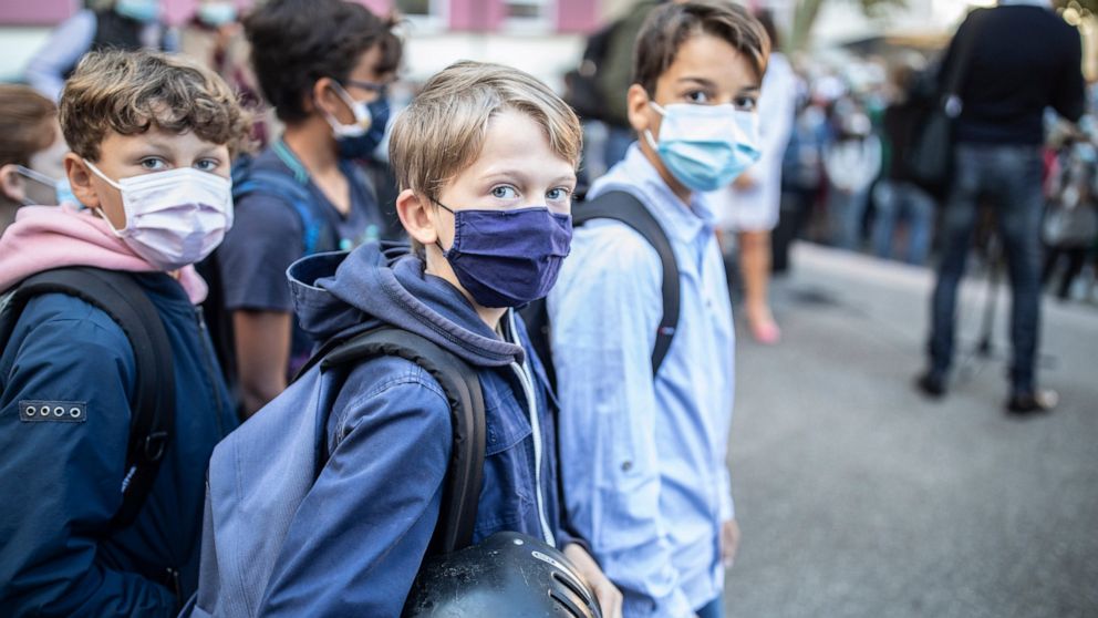 French children are back to school, wearing masks