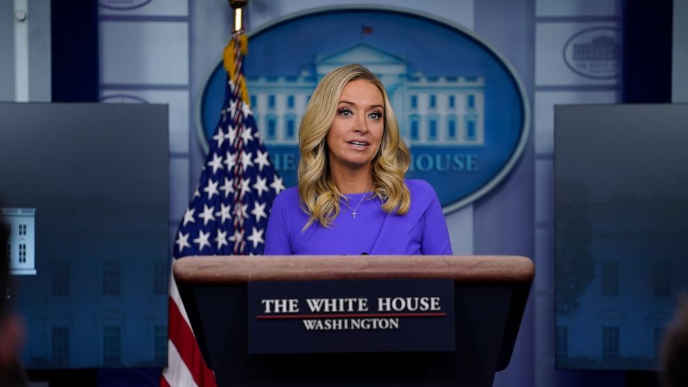 White House press secretary Kayleigh McEnany speaks during a press briefing at the White House, Tuesday, Dec. 15, 2020, in Washington. (AP Photo/Evan Vucci)