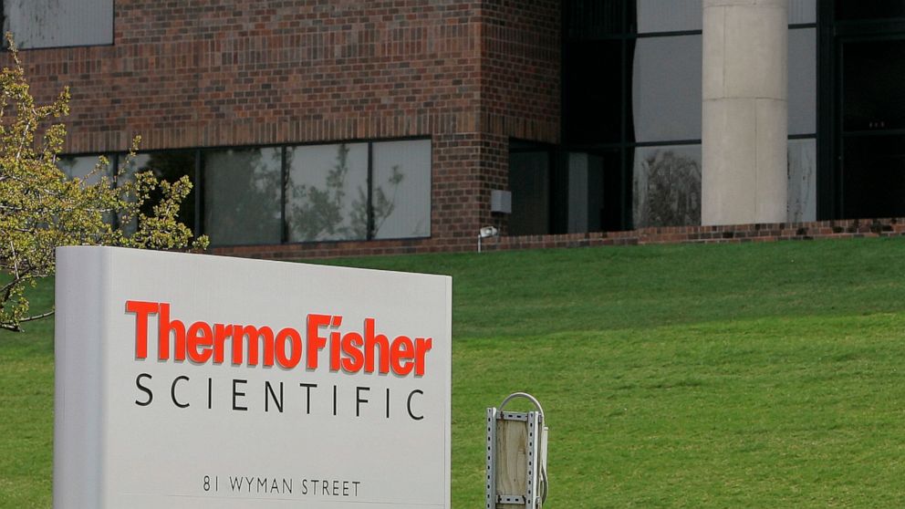 FILE - This April 26, 2007, file photo, shows the exterior of Thermo Fisher Scientific Inc., in Waltham, Mass. The estate of Henrietta Lacks sued a pharmaceutical company on Monday, Oct. 4, 2021, that it says has been selling cells that doctors at Jo