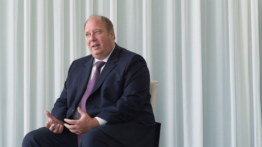 Helge Braun Head of Federal Chancellery and German Minister for Special Task answered questions during an interview with the Associated Press at the chancellery in Berlin, Germany, Tuesday, July 14, 2020. Helge Braun, says Germany has managed to flat