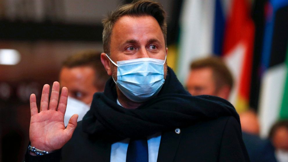 FILE - In this Friday, June 25, 2021 file photo, Luxembourg's Prime Minister Xavier Bettel leaves at the end of the first day of an EU summit in Brussels. Luxembourg Prime Minister Xavier Bettel was in observation in hospital early Monday, July 5, 20