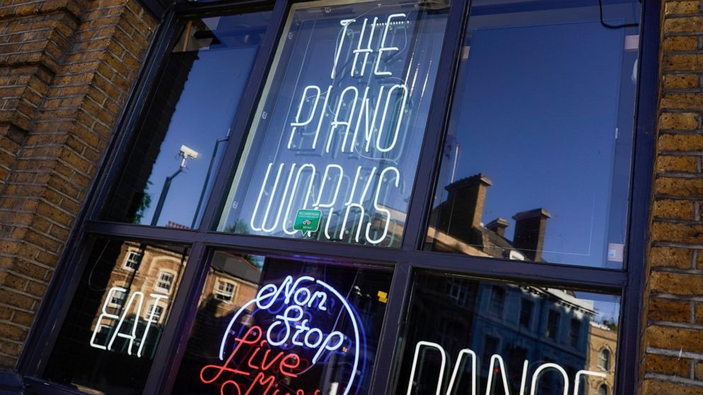 The Piano Works club in Farringdon, London, Friday, July 16, 2021, ahead of the reopening of nightclubs, as part of the relaxation of COVID-19 restrictions. Thousands of young people plan to dance the night away at “Freedom Day” parties as the clock 