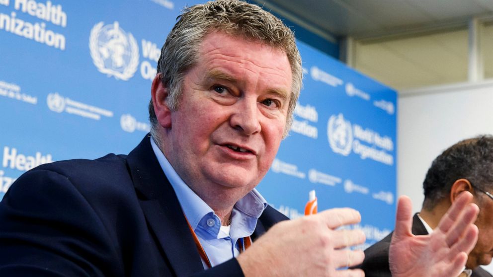 FILE - In this Wednesday, Feb. 5, 2020 file photo, Dr. Michael Ryan, executive director of the World Health Organization's Health Emergencies program, speaks during a news conference at the WHO headquarters in Geneva, Switzerland. Top World Health Or