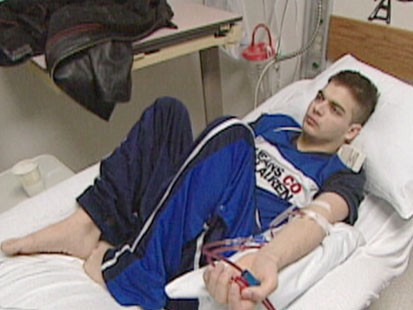 A picture of a patient in the emergency room.