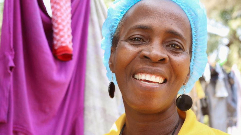 Beatrice Yardolo, Liberia's last known Ebola patient, smiles on the day that she was released from a Chinese Ebola treatment unit in Monrovia, Liberia, March 5, 2015.