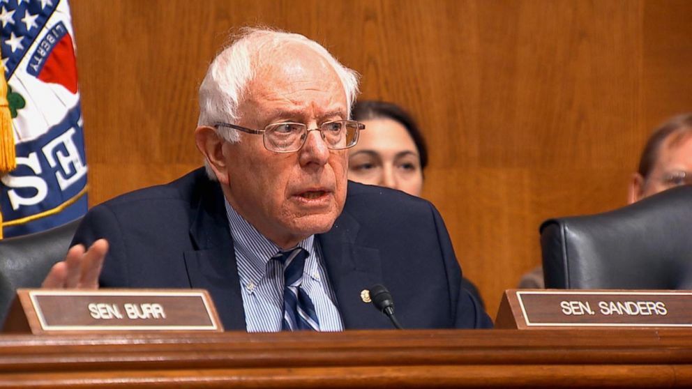 PHOTO: Senator Bernie Sanders held a senate hearing to look into rising generic drug prices.