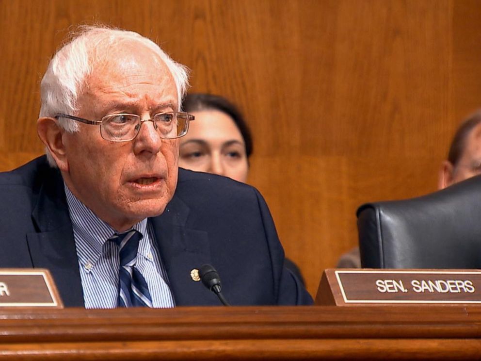 PHOTO: Senator Bernie Sanders held a senate hearing to look into rising generic drug prices.