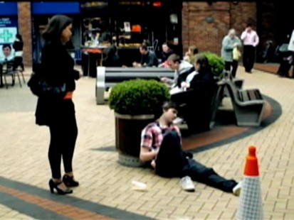 VIDEO: Alcohol PSa shows man acting foolishly on the street.