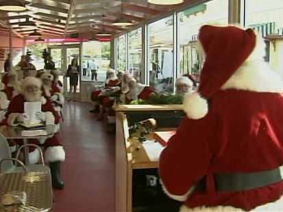 Video: Santas hold meeting to share tips on how to stay flu-free this holiday season.