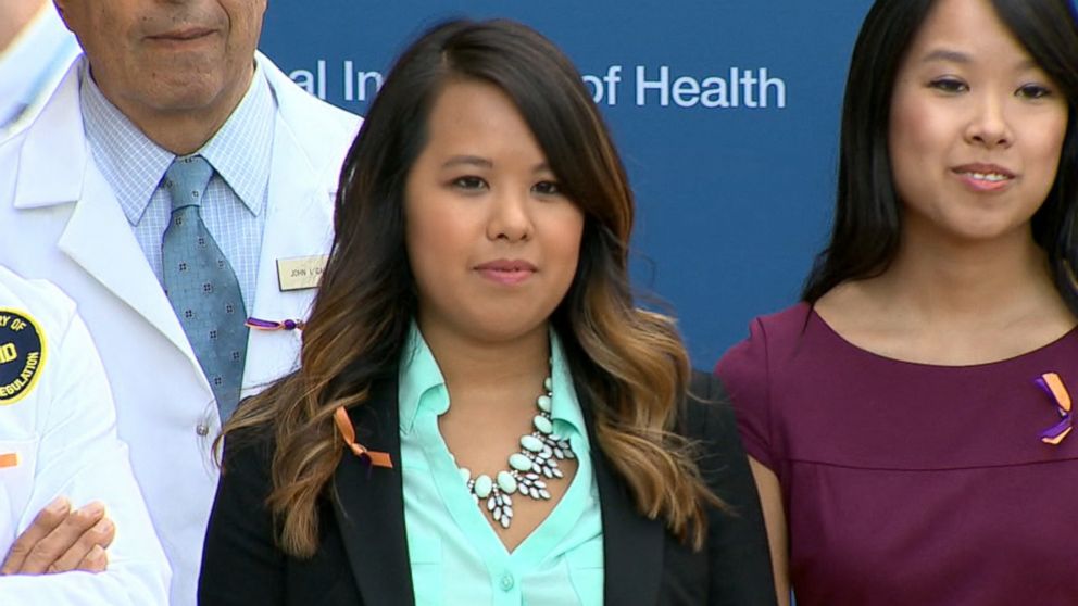 PHOTO: Ebola survivor Nina Pham appears at a press conference after she was discharged from the hospital on Oct. 24, 2014.