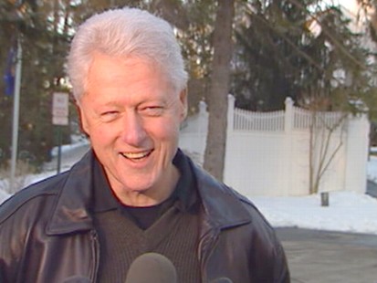 VIDEO: Former President Clinton tells reporters he feels good and is back to work.