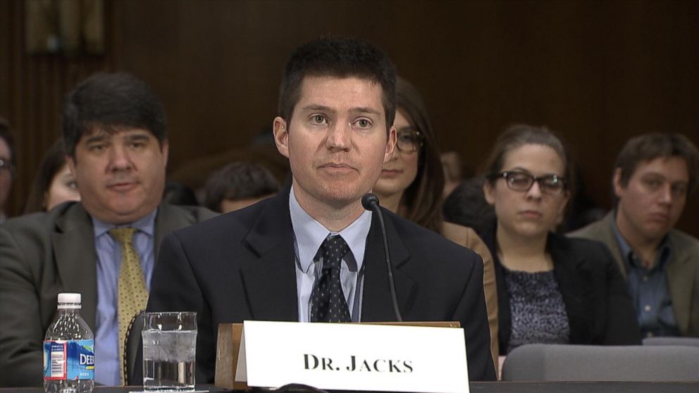 PHOTO: Dr. Timothy Jacks speaks at a senate health committee hearing on Capitol Hill on preventable diseases on Feb. 10, 2015, in Washington.