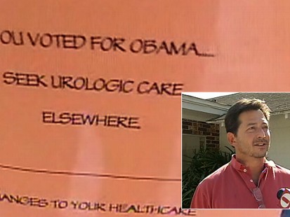 Video: Doctor turns away Obama supporters.