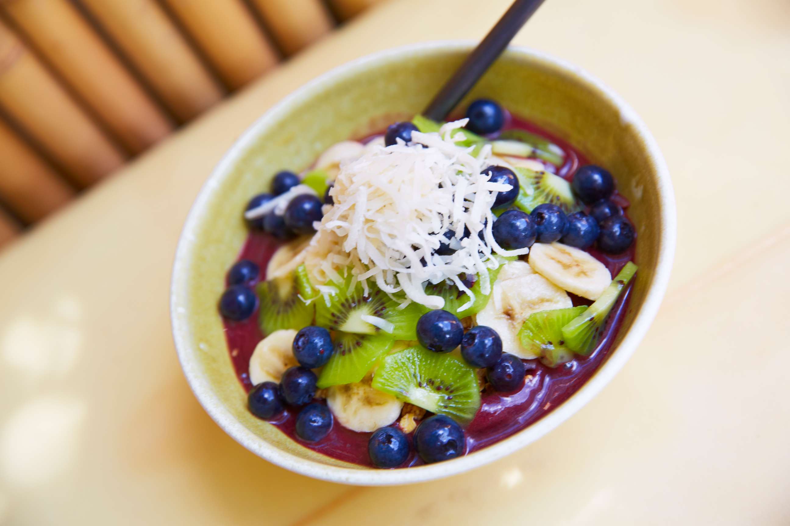 PHOTO: Acai fruit in a bowl with bananas and kiwi, in this undated photo.