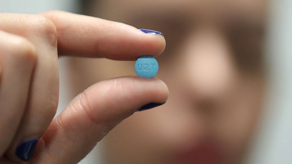 PHOTO: A person holds an Adderall pill in Puerto Rico, July 5, 2017.