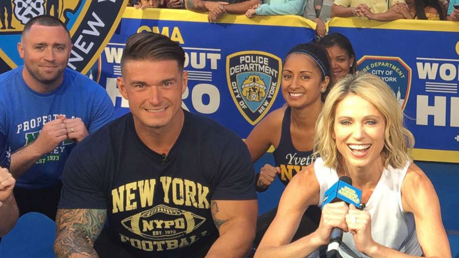 PHOTO: "GMA"'s Amy Robach works out alongside members of the New York Police Department (NYPD).