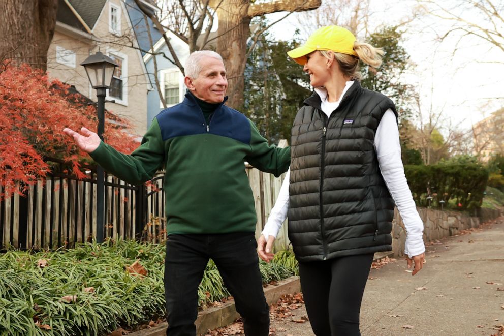 PHOTO: Dr. Jennifer Ashton interviews Dr. Anthony Fauci at his home.