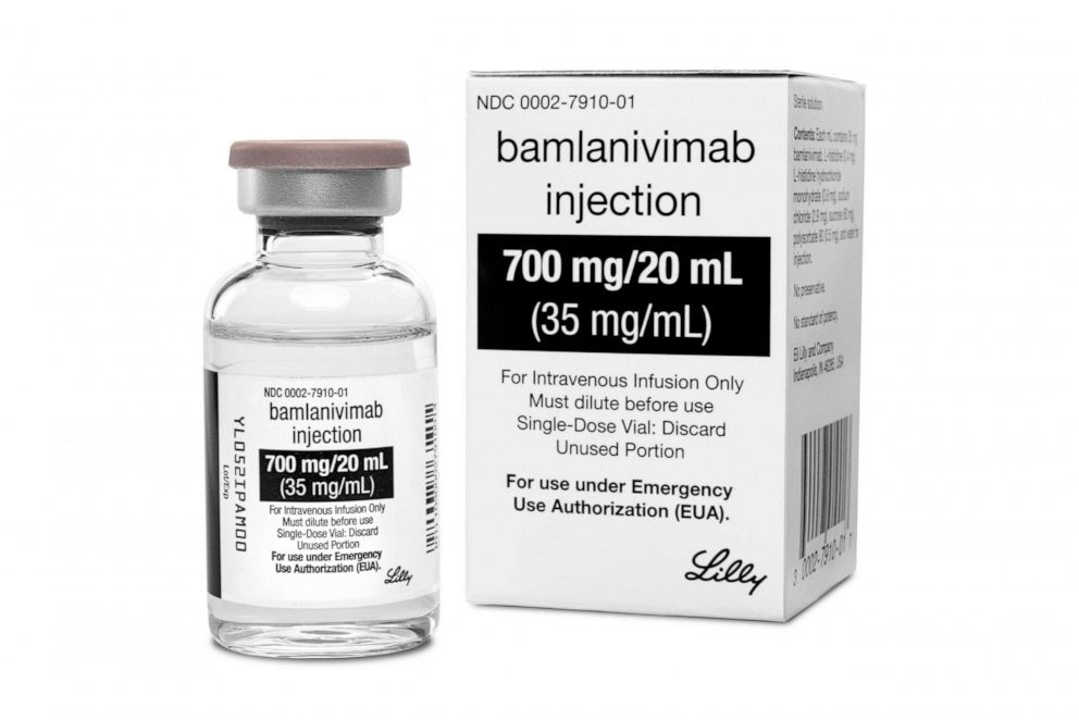 PHOTO: On Tuesday, Jan. 26, 2021, the company said that the two-antibody combo of bamlanivimab and etesevimab reduced the risk of hospitalizations or death by 70% in newly diagnosed, non-hospitalized COVID-19 patients. 