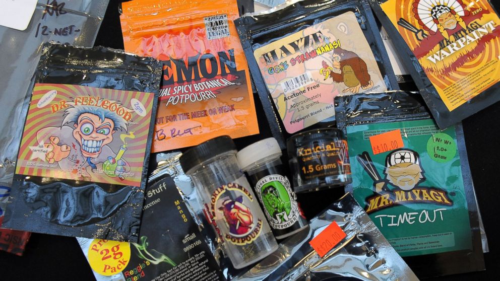 This June 1, 2012 file photo shows a variety of synthetic designer drugs including synthetic marijuana. 