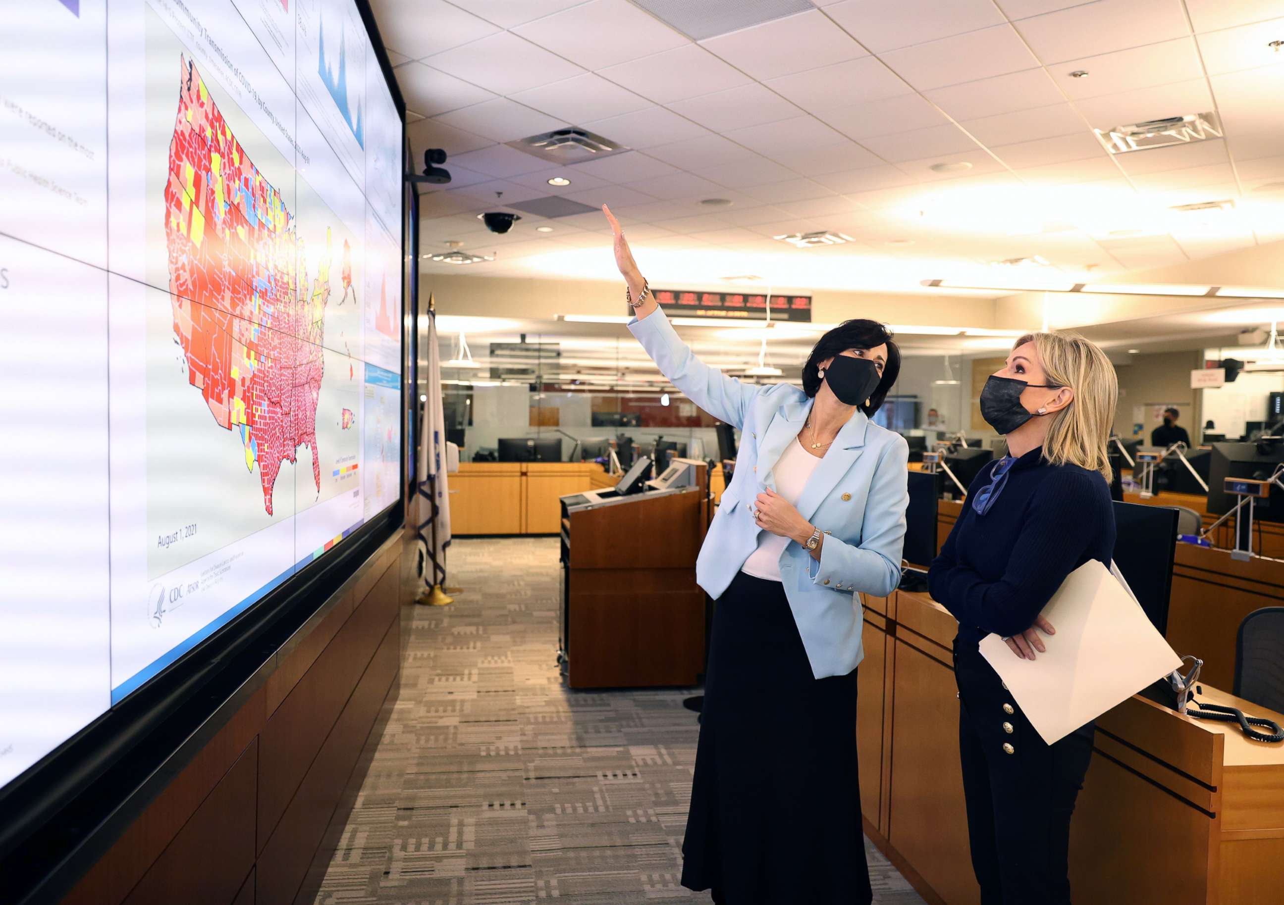 PHOTO: Dr. Jennifer Ashton, ABC News' chief medical correspondent, was given rare access inside the Centers for Disease Control and Prevetion's Emergency Operations Center in Atlanta by CDC Director Dr. Rochelle Walensky.