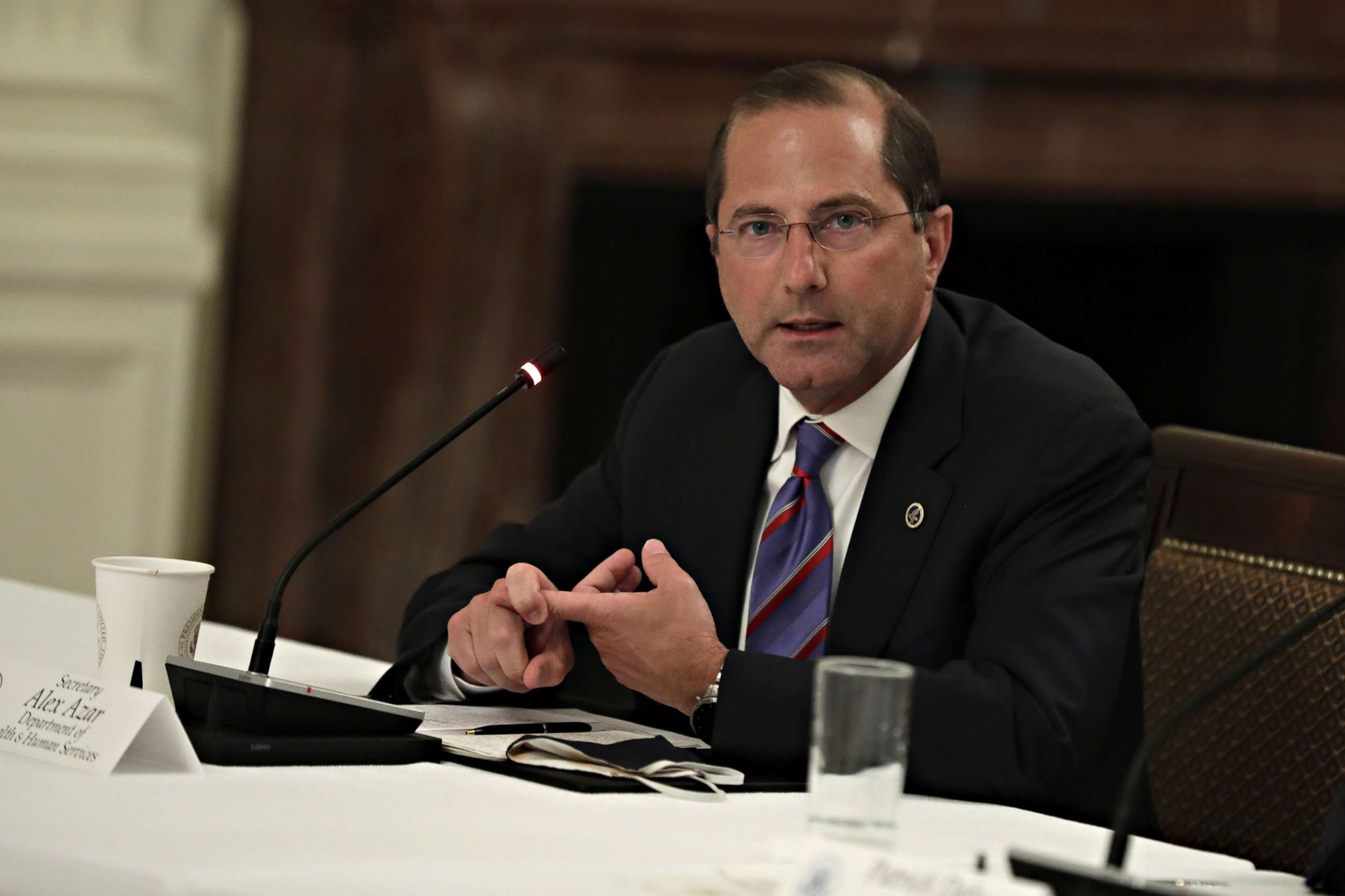 PHOTO: HHS Secretary Alex Azar participates in a meeting at the White House, July 7, 2020, in Washington.