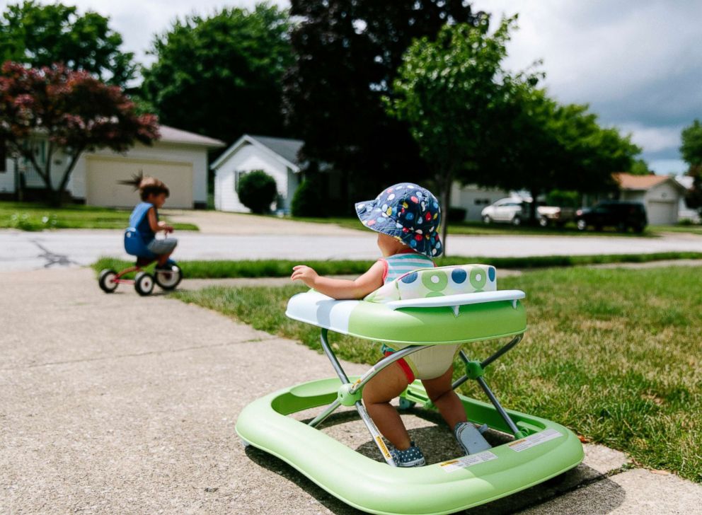 PHOTO: A toddler plays outside in this photo.