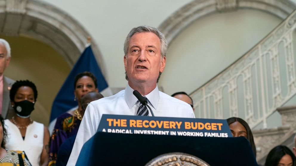 New York City Mayor Bill de Blasio announced the new rule, which will go into effect Aug. 2, during a news conference Wednesday. 