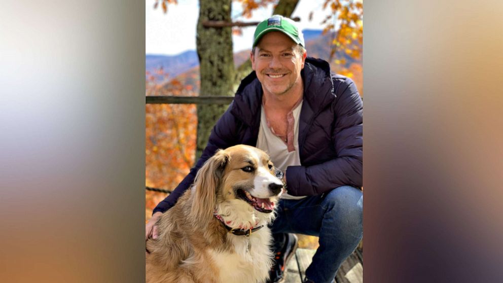 PHOTO: Atlanta resident Billy Roberts, 46, is pictured with his 5-year-old rescue dog George.