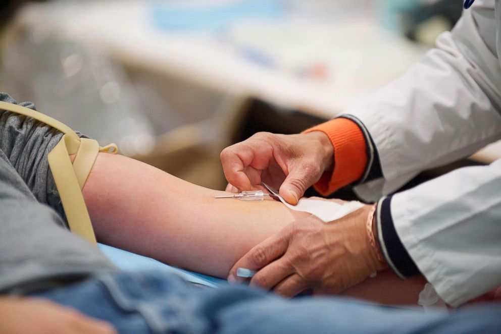 PHOTO: A person is pictured having blood taken in this undated stock photo.