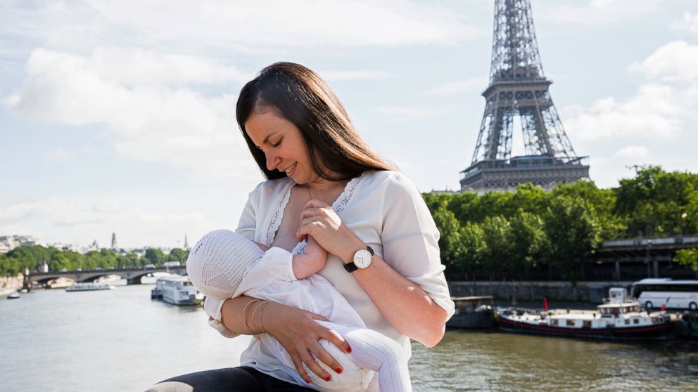 PHOTO: Celine poses while breastfeeding in France.