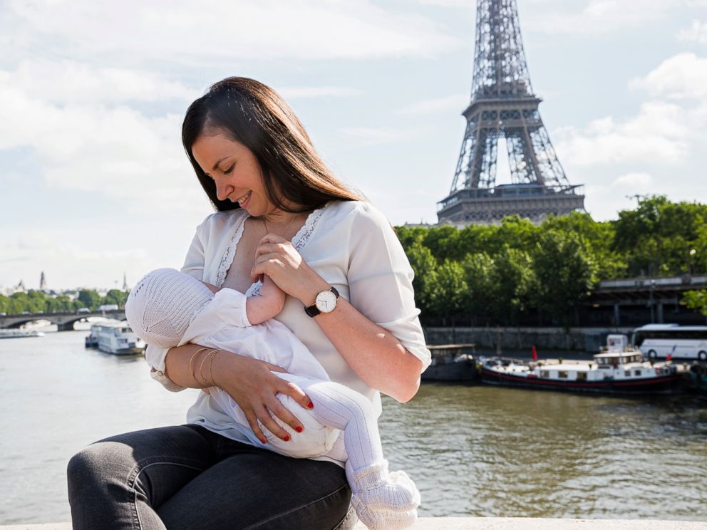 PHOTO: Celine poses while breastfeeding in France.