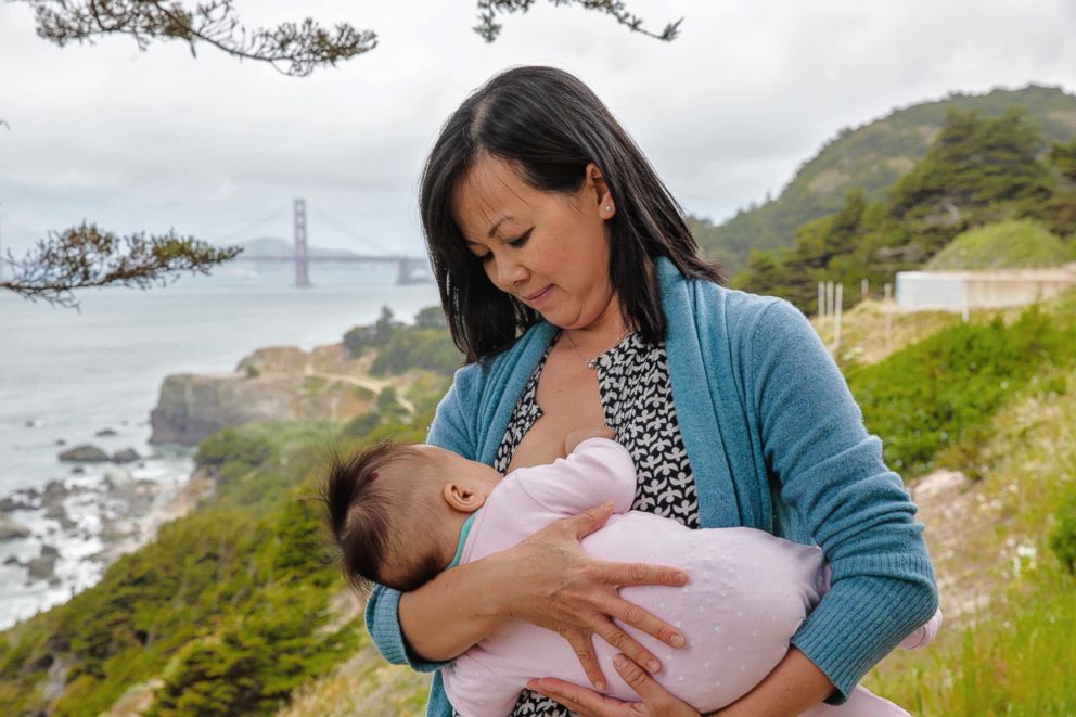 PHOTO: Nhung poses while breastfeeding in San Francisco.