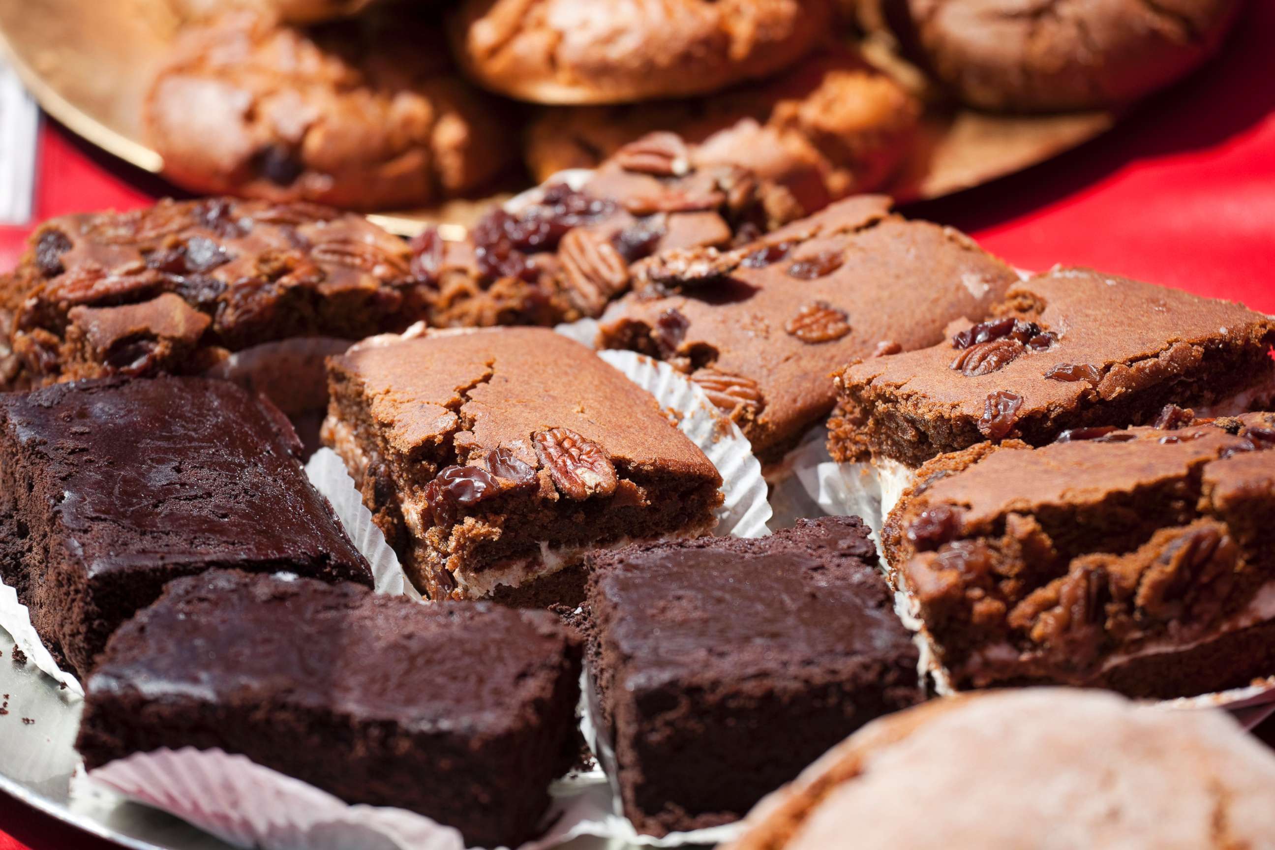 PHOTO: Brownies and cookies are displayed at a farmer's market in an undated stock photo.