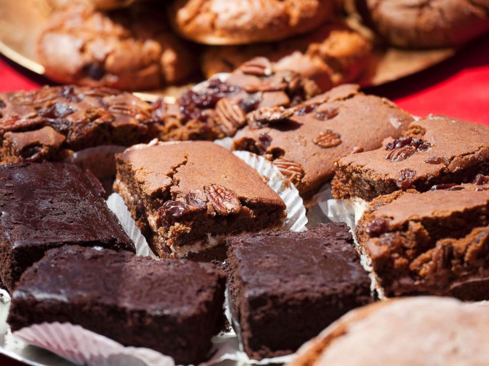 PHOTO: Brownies and cookies are displayed at a farmers market in an undated stock photo.