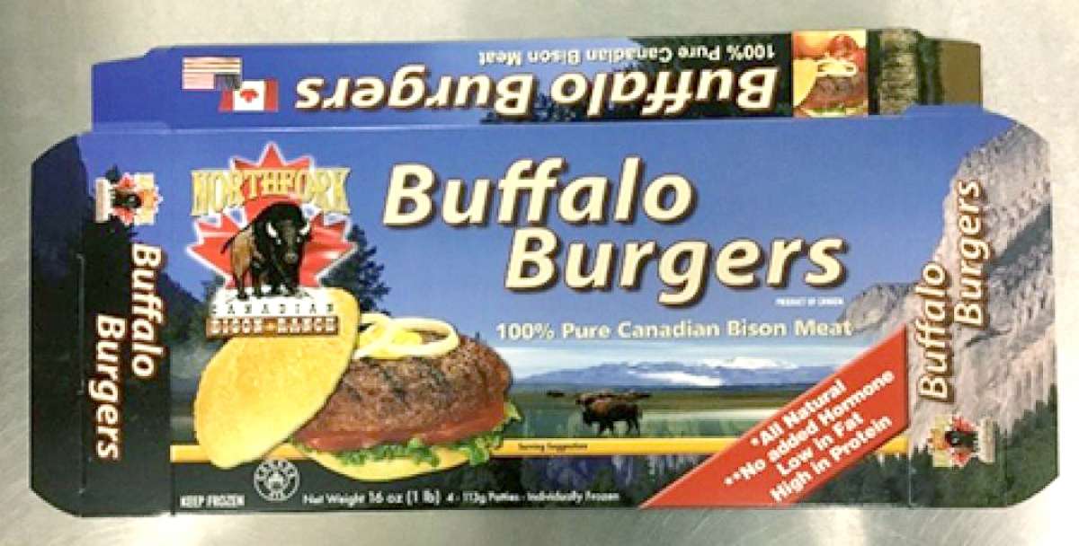PHOTO: Northfork Bison Distributions Inc. of St. Leonard, Quebec is recalling its Bison Burgers & Bison Ground because they have the potential to be contaminated with E. coli: O121 and O103. 