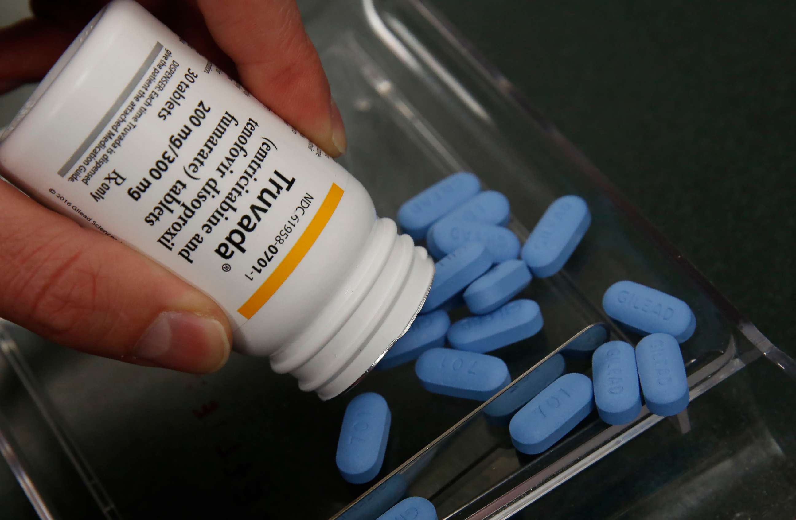 PHOTO: Pharmacist Clint Hopkins displays the HIV prevention drug Truvada at Pucci's Pharmacy in Sacramento, Calif., Oct. 7, 2019.