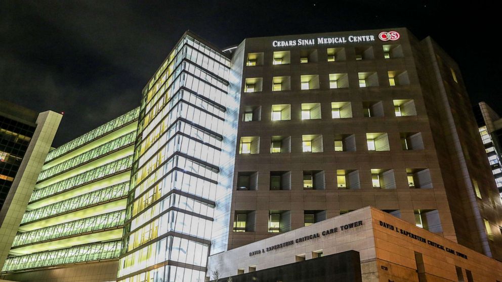 PHOTO: In this Dec. 7, 2020, file photo, Cedars-Sinai Hospital is shown in Los Angeles.