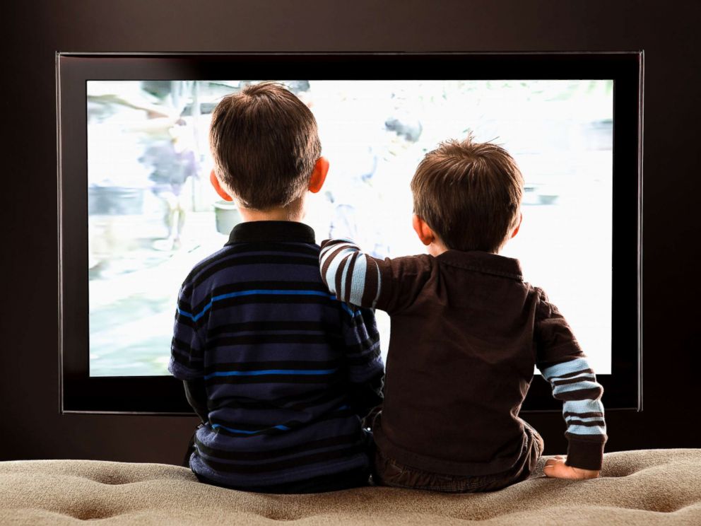 PHOTO: Two children watch television in this stock photo.