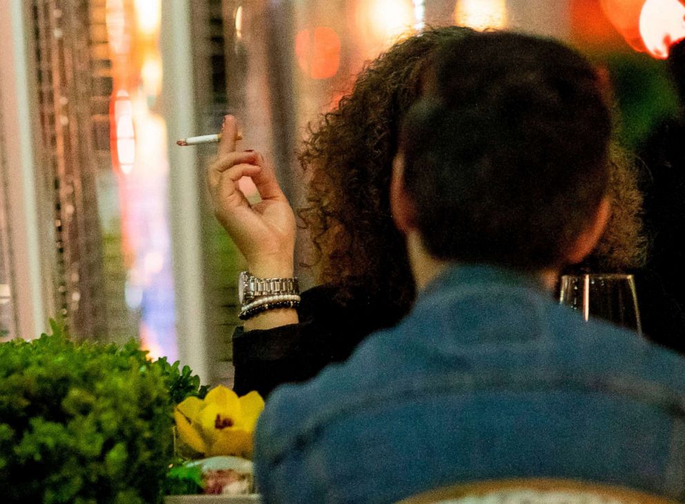 PHOTO: A customer smokes a cigarette on the outside patio at CUT Lounge in Beverly Hills, Calif., May 21, 2019.
