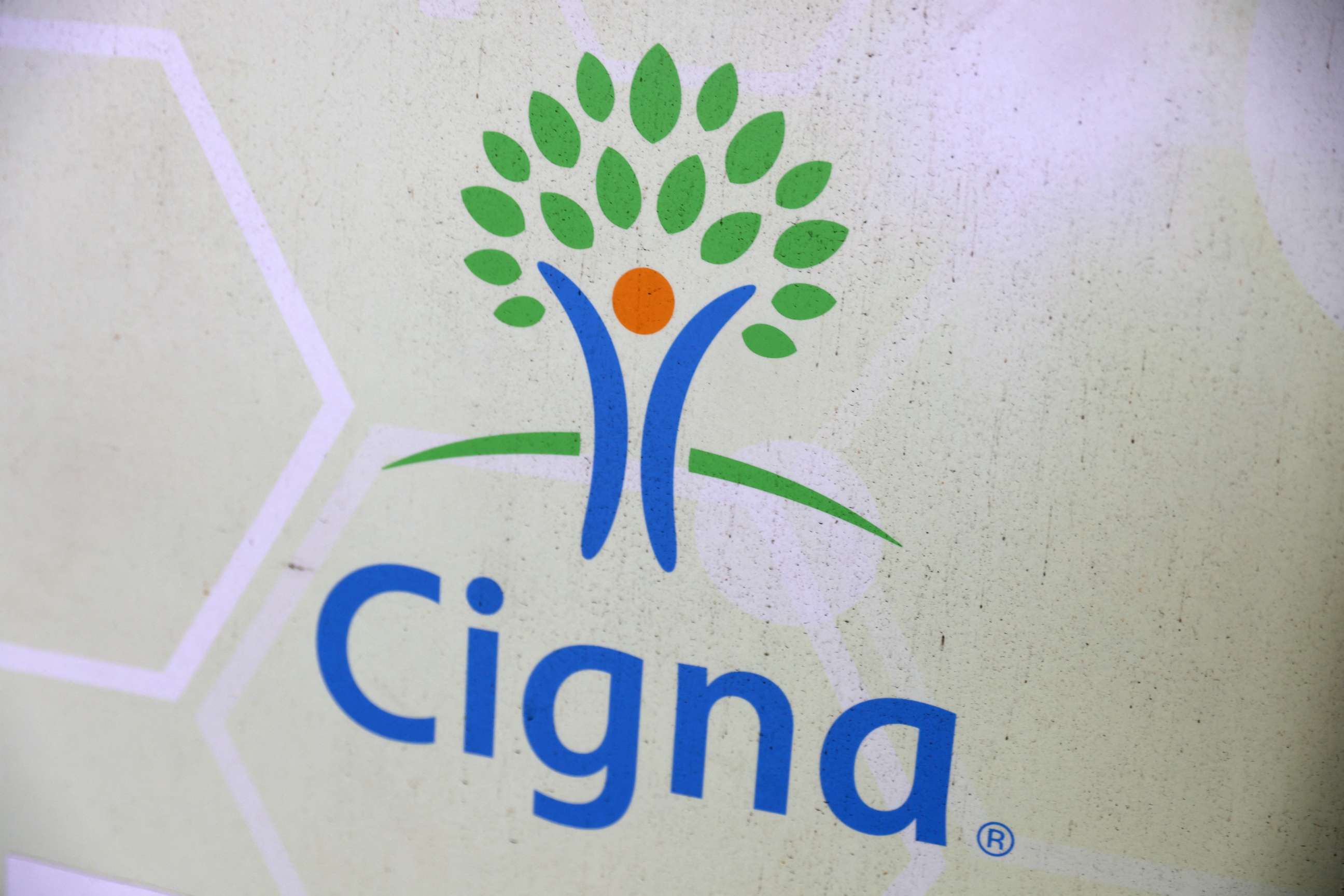 PHOTO: Signage for Cigna is pictured at a health facility in Queens, New York City, Nov. 30, 2021.