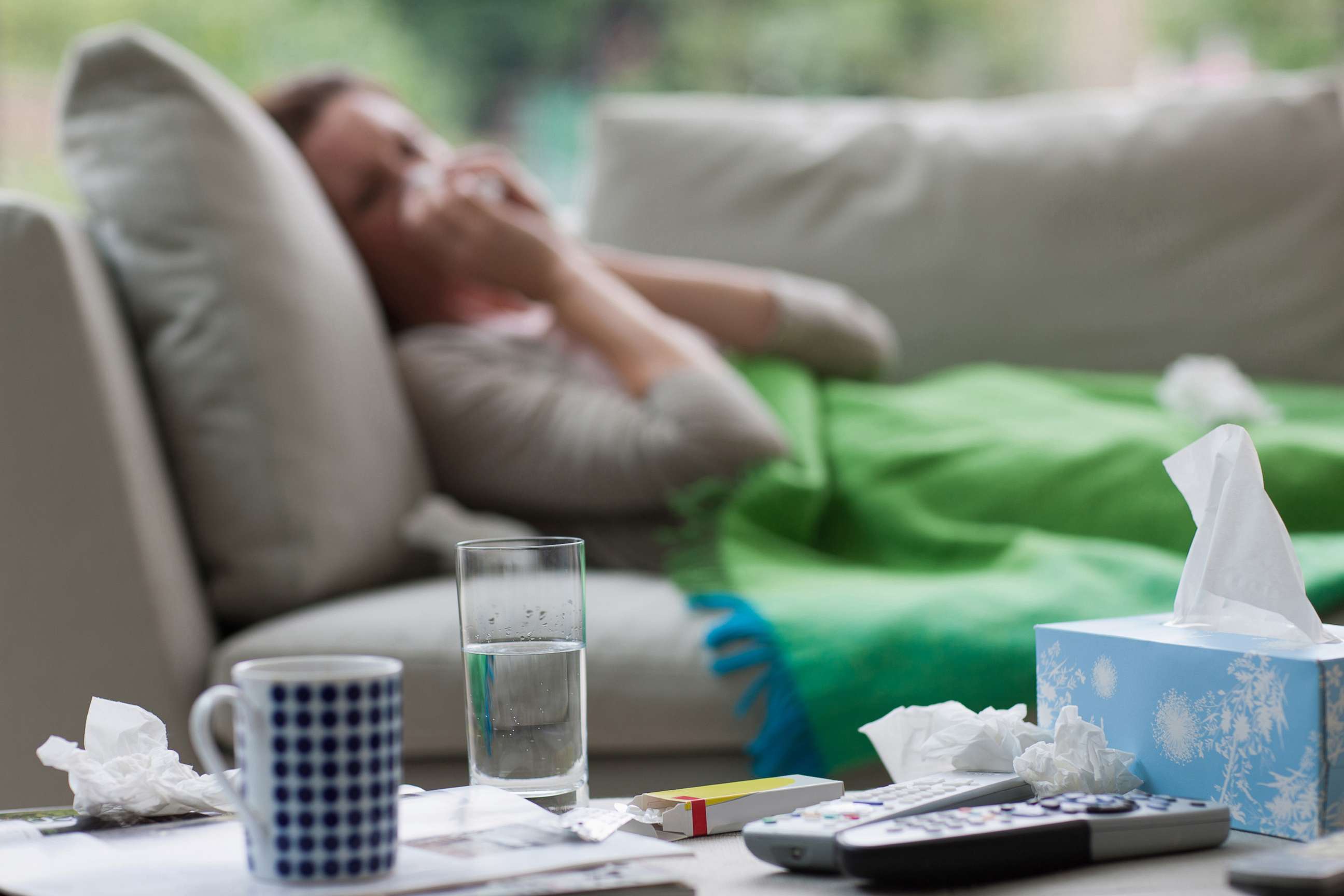 PHOTO: A woman with a cold.