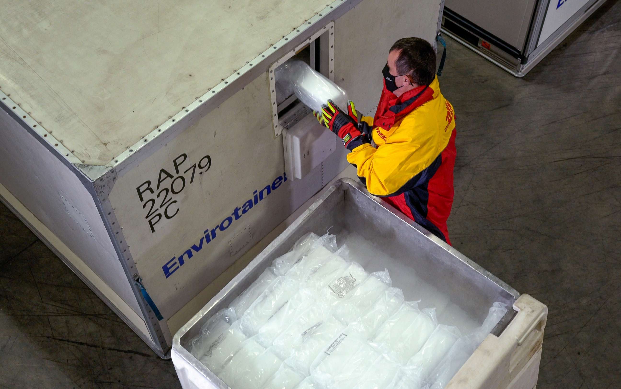 PHOTO: "Envirotainers" are seen inside an ultra-cold facility that is used for the shipment of vaccines, medical supplies and pharmaceuticals in Chicago, in an undated photo released on Nov. 18, 2020.