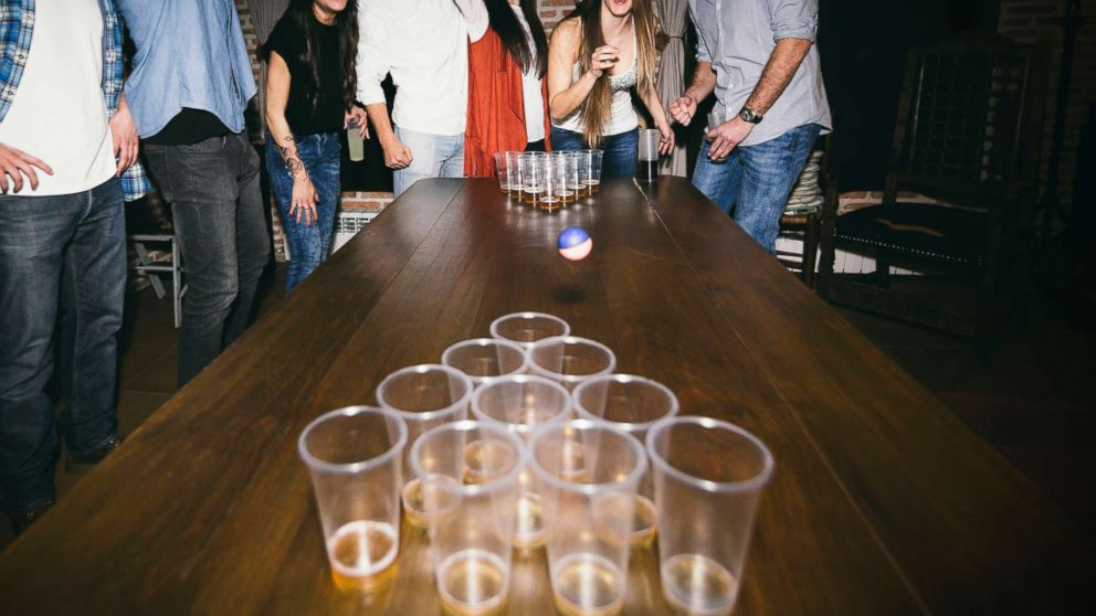 PHOTO: Friends playing beer pong at party are pictured in this undated stock photo.