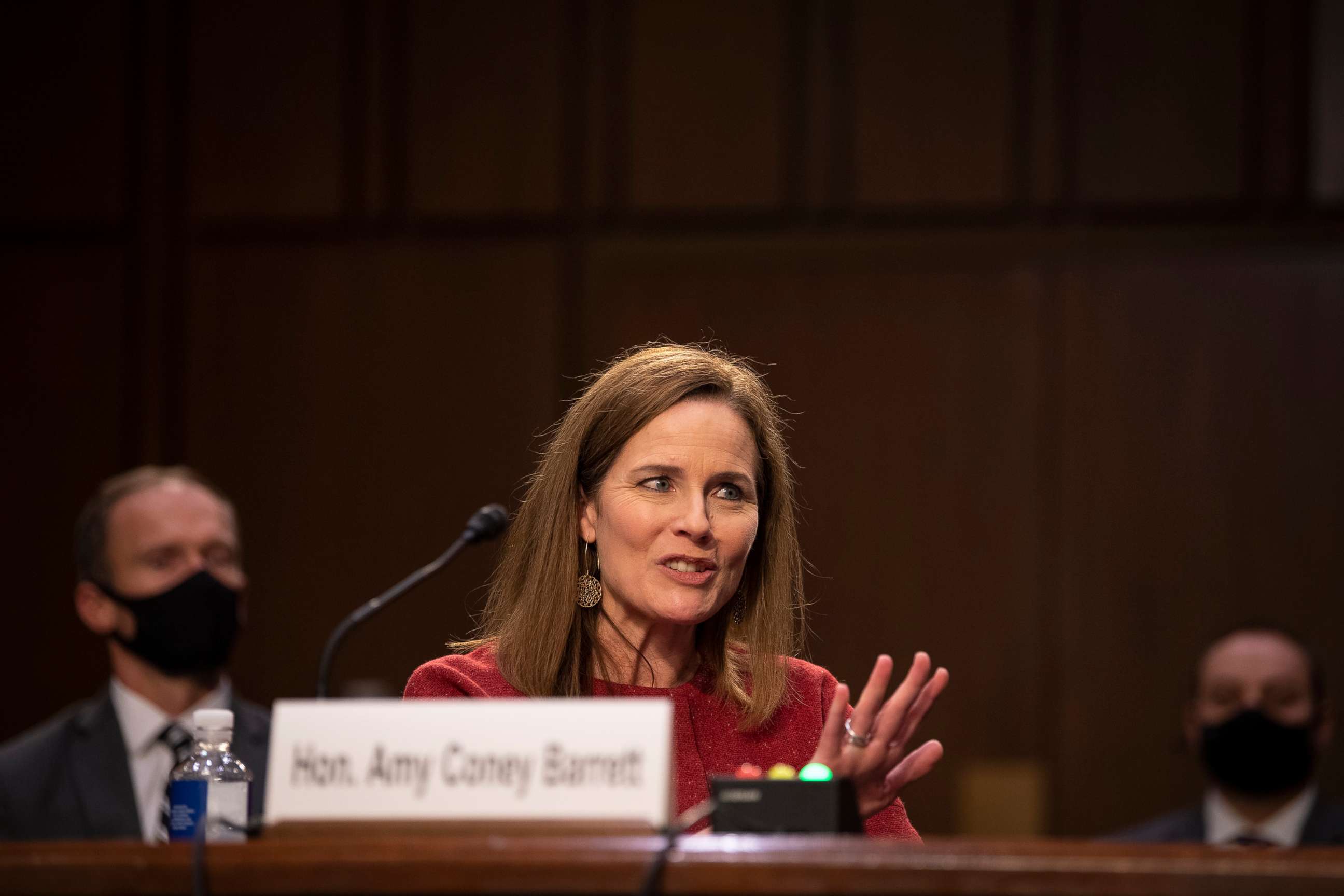 PHOTO: Supreme Court justice nominee Amy Coney Barrett testifies during her Senate Judiciary Committee confirmation hearing in Washington on Oct. 13, 2020.